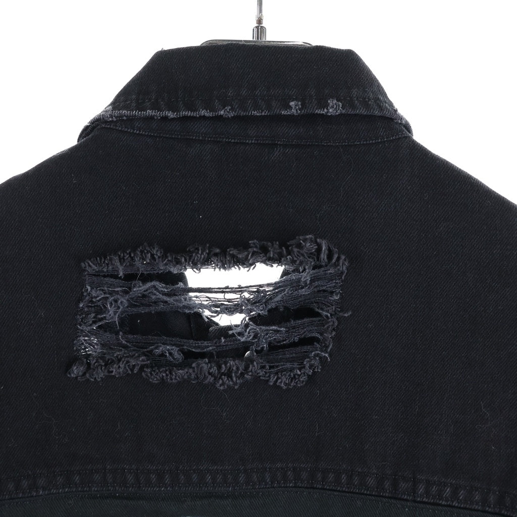 MISBHV(ミスビヘイブ) Hard Core Patch Denim Jacket ハードコアパッチデニムジャケット ダメージ加工オーバーサイズデニムジャケット ブラック 912391