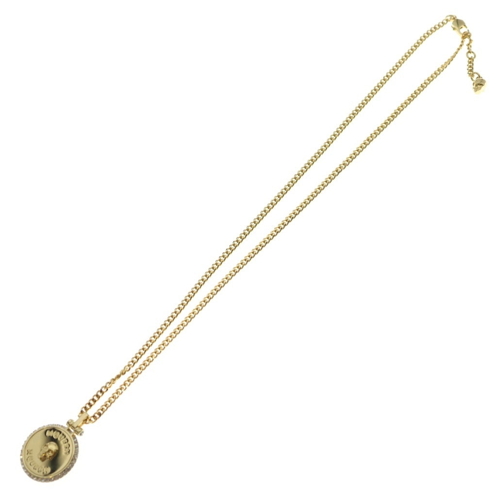 Alexander McQueen(アレキサンダーマックイーン) Gold Metal Sovereign Skull Necklace ゴールドメタルソバーリンスカルネックレス コインモチーフラインストーンネックレス 807007J160G