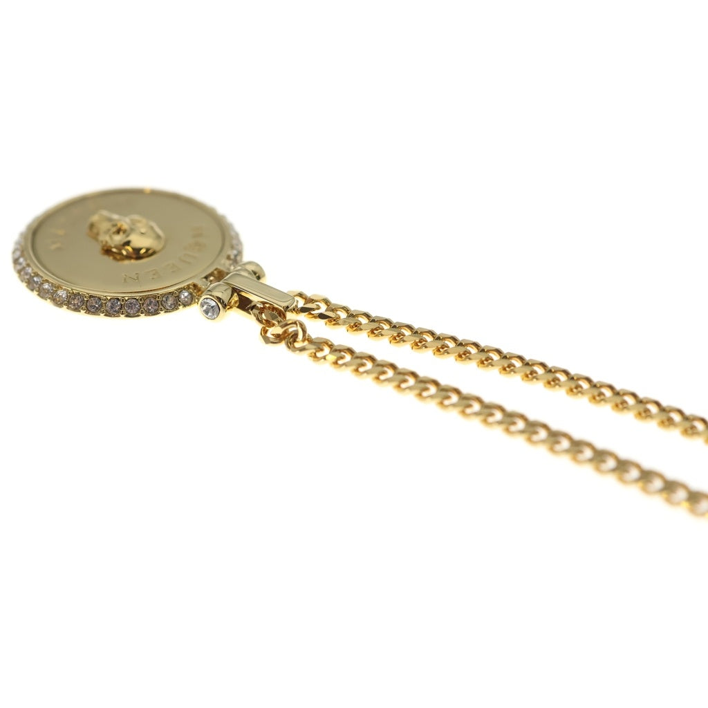 Alexander McQueen(アレキサンダーマックイーン) Gold Metal Sovereign Skull Necklace ゴールドメタルソバーリンスカルネックレス コインモチーフラインストーン 807007J160G