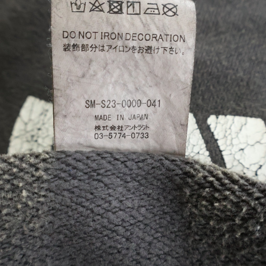SAINT MICHAEL(セントマイケル) Crew Sweat Burning クルーネック スウェット ダメージ加工 チャコール SM-S23-0000-041