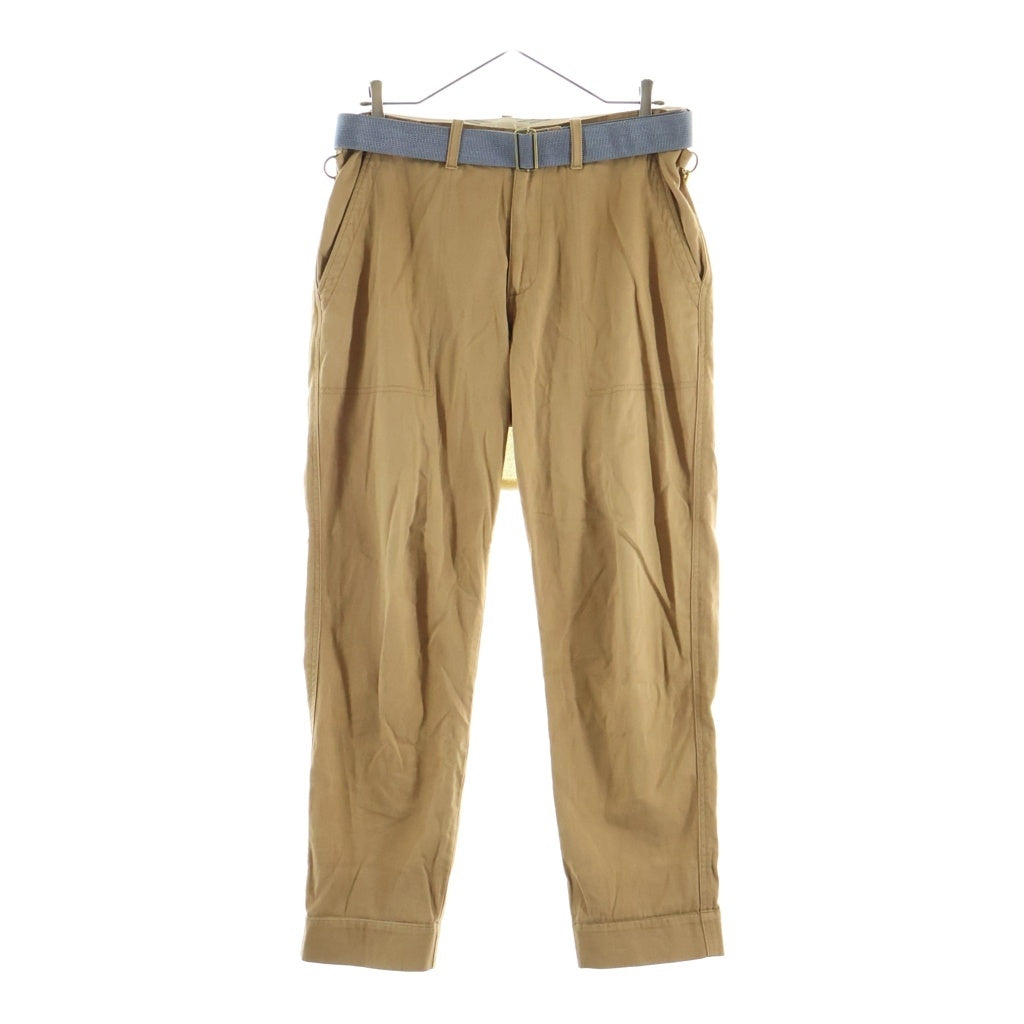 assemble a.k.a a.f.f.a(アッセンブルエーケーエーエーエフエフエー) 21SS Bondage Belt Pants ボンテージベルトパンツ ベルト付コットンテーパードパンツ ベージュ AF1A4501