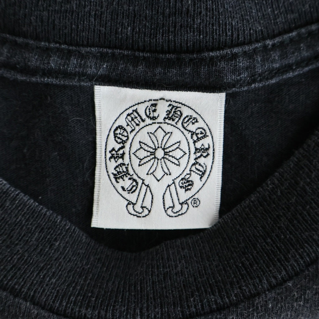 CHROME HEARTS(クロムハーツ) OLD CH PLS S/S TEE オールドCHプラス刺繍 クルーネック半袖Tシャツ ブラック/レッド
