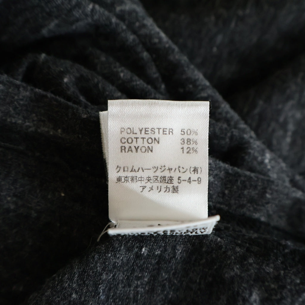 CHROME HEARTS(クロムハーツ) OLD BACK SCROLL LABEL V NECK S/S TEE バックスクロールラベルプリントVネック半袖Tシャツ ダークグレー