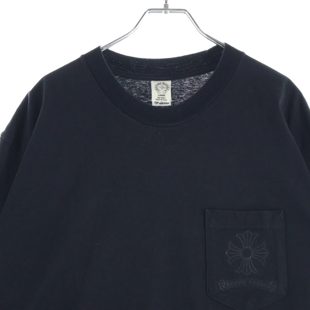 CHROME HEARTS(クロムハーツ) OLD BACK CH PLS POCKET S/S TEE CHプラスプリントクルーネック半袖ポケットTシャツ ブラック