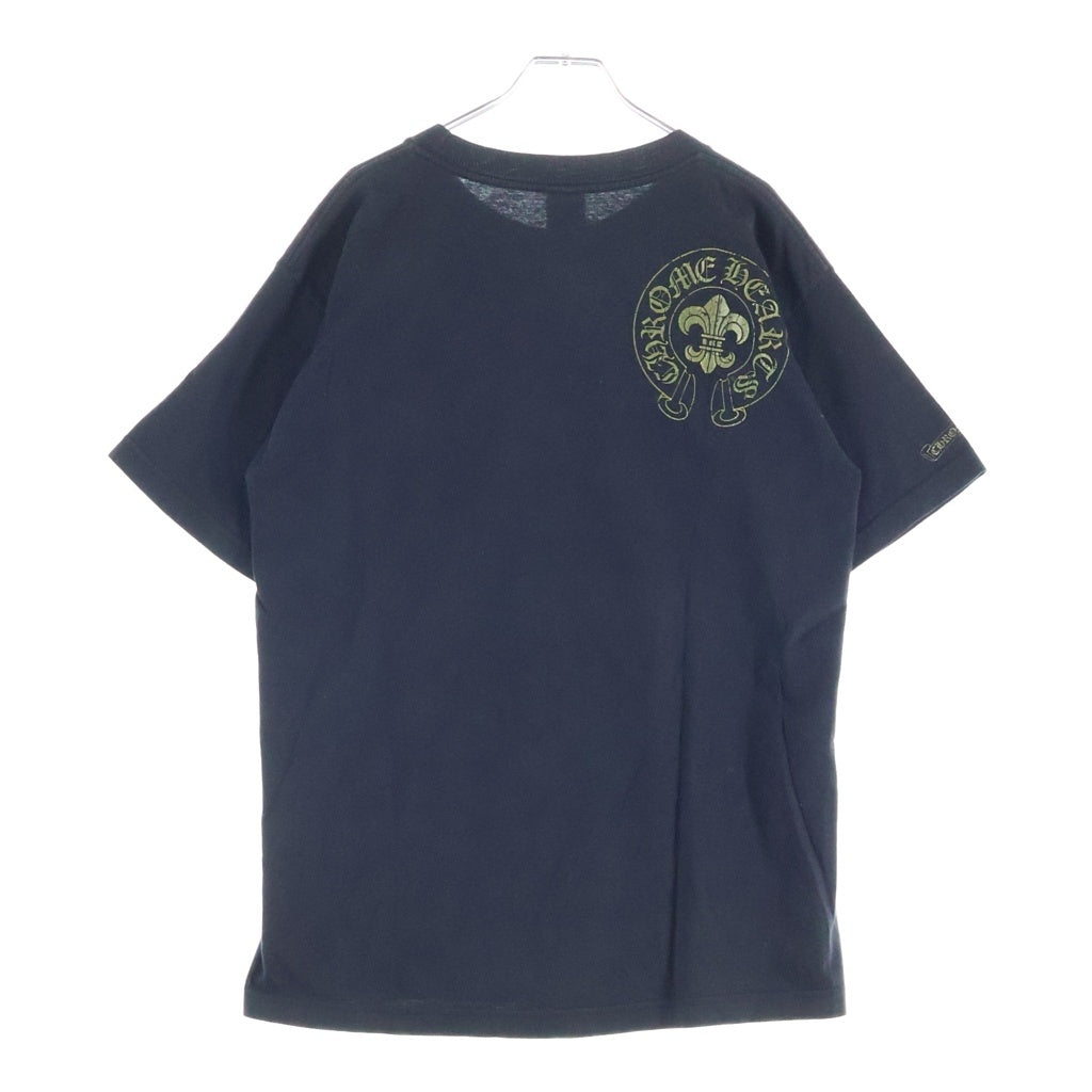 CHROME HEARTS(クロムハーツ) OLD VINE DAGGER BACK BS FLUER S/S TEE ヴァインダガー総柄プリントクルーネック半袖ポケットTシャツ ブラック