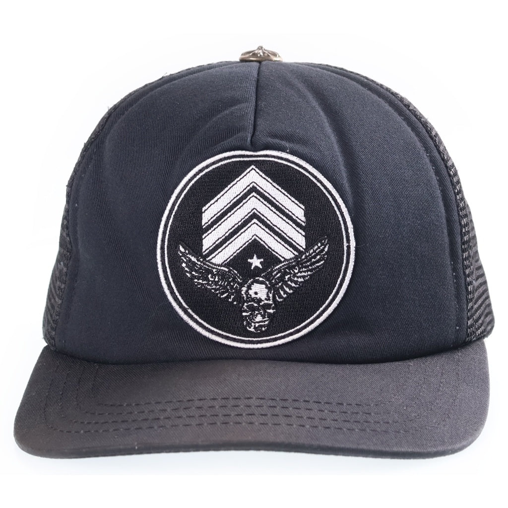 CHROME HEARTS(クロムハーツ) FOTI MAHALIA TRUCKER CAP フォティ マハリアトラッカーキャップ バックスクロールパッチトラッカーハット 帽子 ブラック