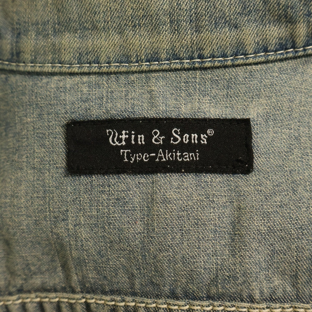 Win&Sons Type-Akitani(ウィンアンドサンズタイプアキタニ) デニムオールインワン つなぎ ジャンプスーツ インディゴ