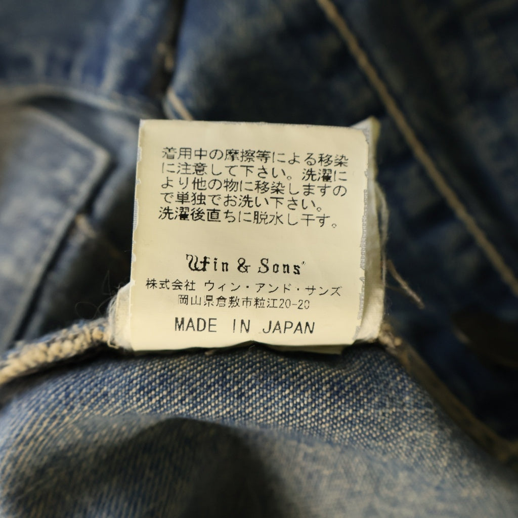 Win&Sons Type-Akitani(ウィンアンドサンズタイプアキタニ) デニムオールインワン つなぎ ジャンプスーツ インディゴ