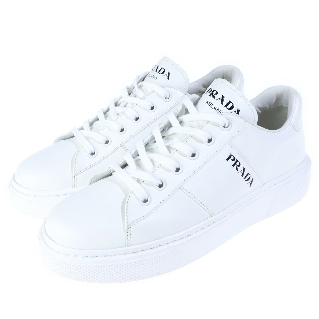 PRADA(プラダ) Platform Sneaker プラットフォームスニーカー レースアップローカットレザースニーカー 1E223M ホワイト