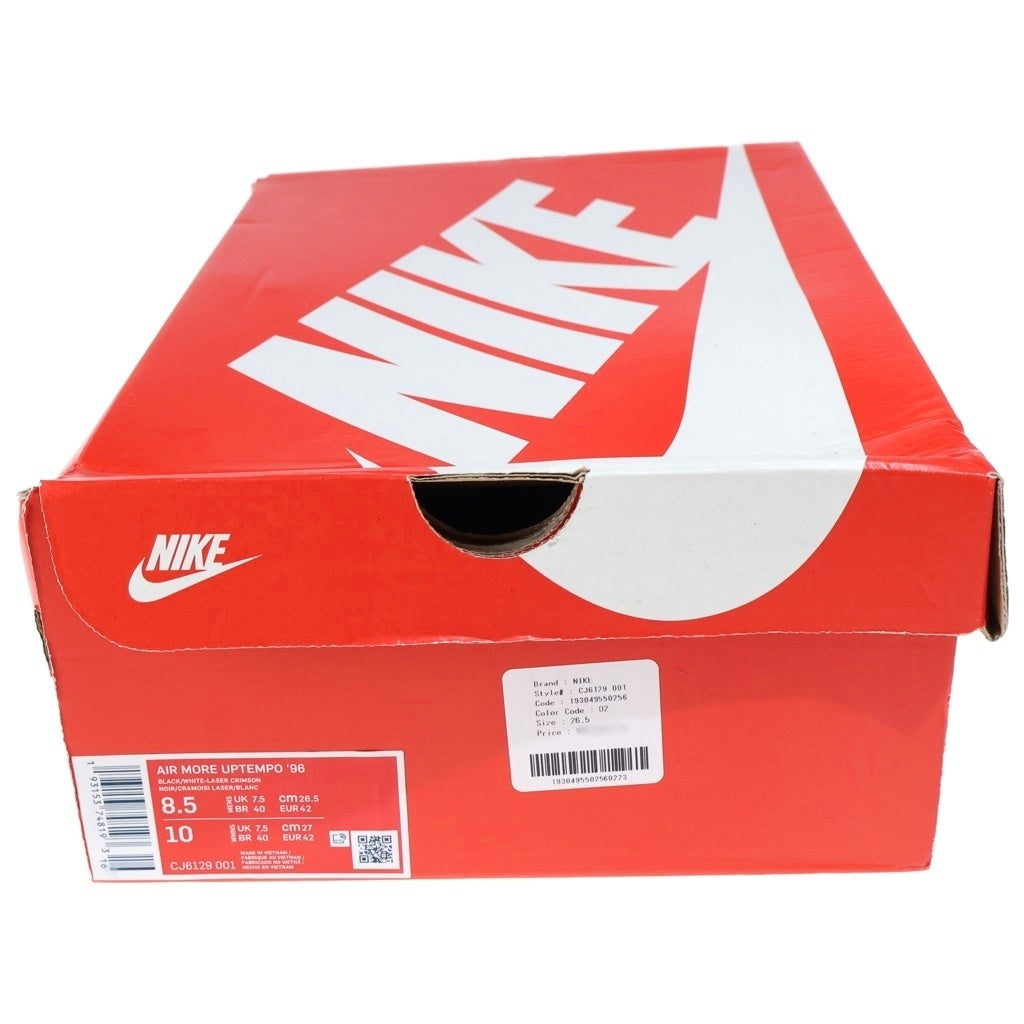 NIKE(ナイキ) AIR MORE UPTEMPO LASER CRIMSON エアモアアップテンポ レーザークリムゾン ハイカットスニーカー US8.5/26.5cm CJ6129-001 ブラック/レッド