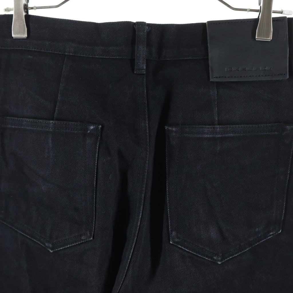 Rick Owens(リックオウエンス) 21AW GETH JEANS ゲスジーンズ ボタンフライストレートデニムパンツ ブラック RR02A5309-HBLK-JP