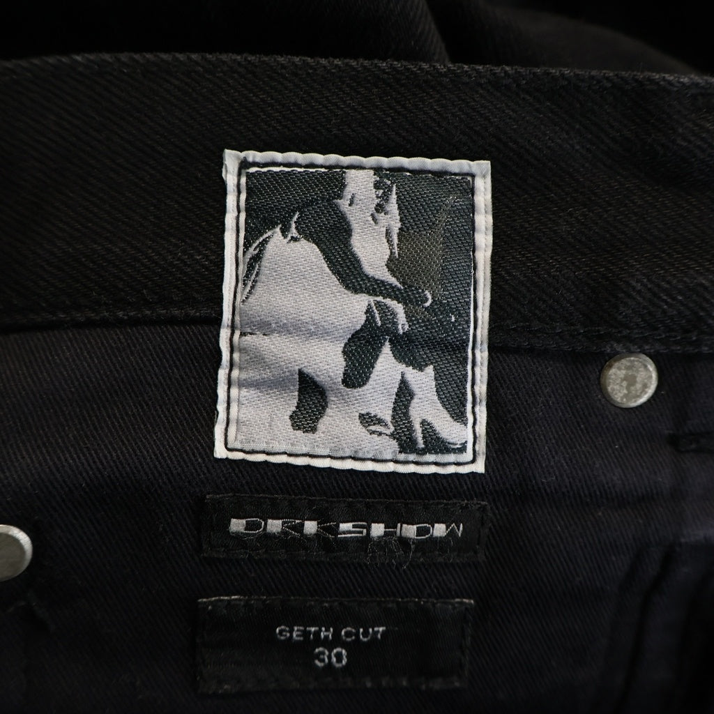 Rick Owens(リックオウエンス) 21AW GETH JEANS ゲスジーンズ ボタンフライストレートデニムパンツ ブラック RR02A5309-HBLK-JP