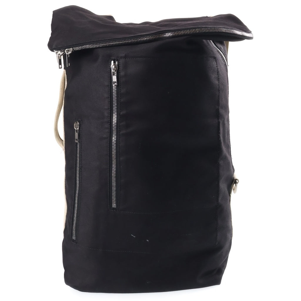 Rick Owens(リックオウエンス) 17SS BACKPACK-MUEMS ワックスドコットン 2wayバックパック ショルダーバッグ ブラック DU17S5459-MUEMS