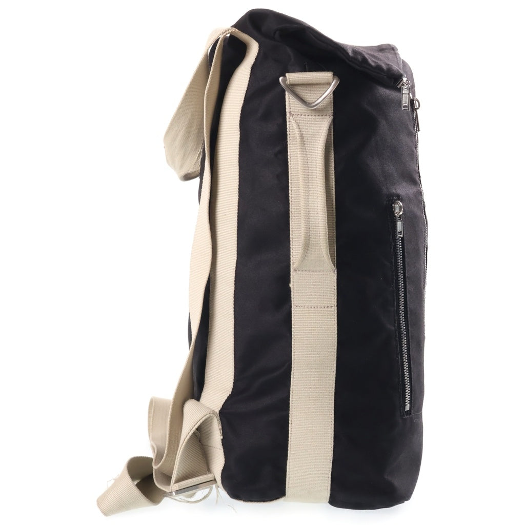 Rick Owens(リックオウエンス) 17SS BACKPACK-MUEMS ワックスドコットン 2wayバックパック ショルダーバッグ ブラック DU17S5459-MUEMS