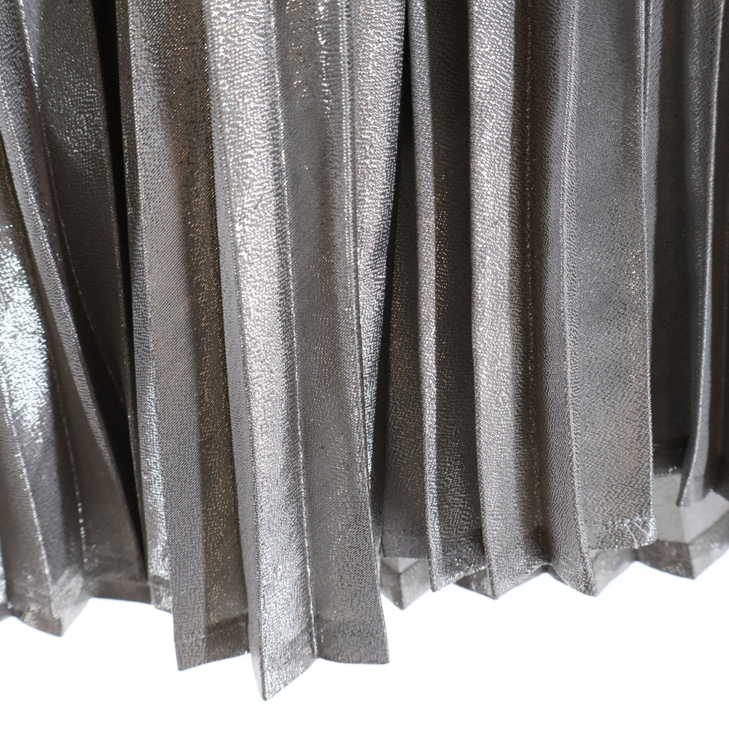 MURRAL(ミューラル) 17AW Frost Pleated Skirt フロストプリーテッドスカート レディース ラメ加工プリーツスカート シルバー MU17AW-1107
