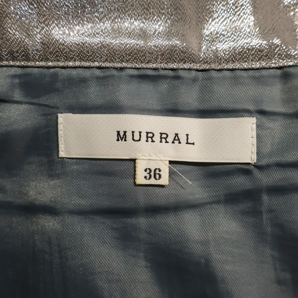 MURRAL(ミューラル) 17AW Frost Pleated Skirt フロストプリーテッドスカート レディース ラメ加工プリーツスカート シルバー MU17AW-1107