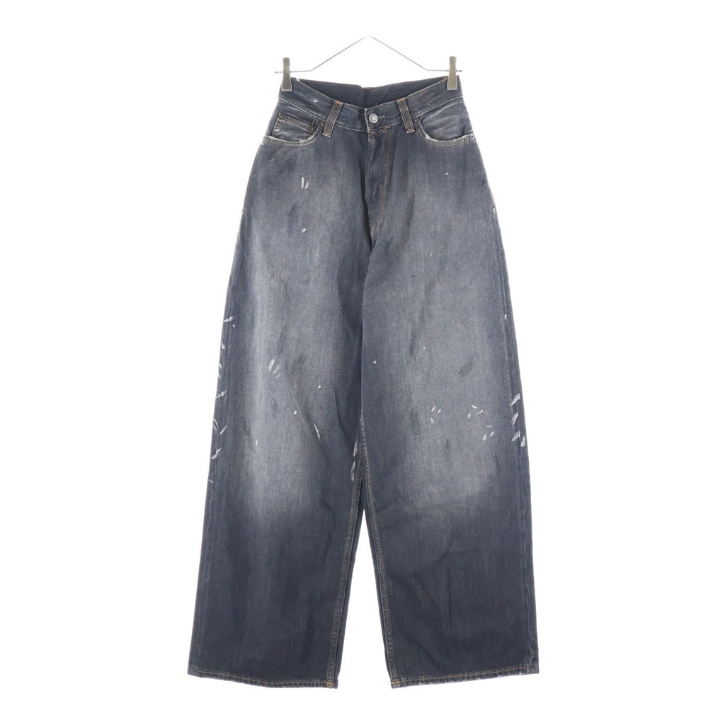 Acne Studios(アクネ ストゥディオズ) 2023 U Black Trafalgar トラファルガー ペイント加工 ボタンフライ ルーズフィットジーンズ デニムパンツ インディゴ C0089