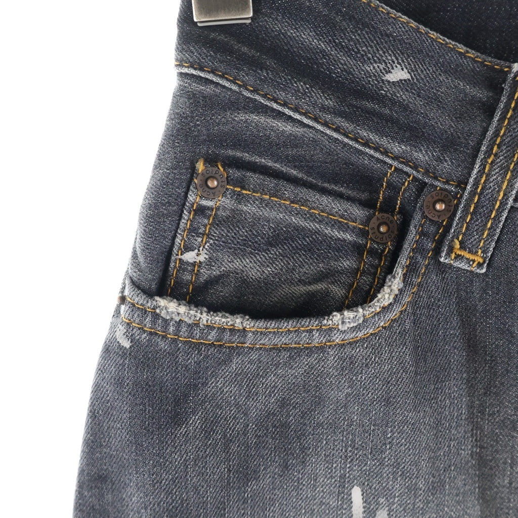 Acne Studios(アクネ ストゥディオズ) 2023 U Black Trafalgar トラファルガー ペイント加工 ボタンフライ ルーズフィットジーンズ デニムパンツ インディゴ C0089