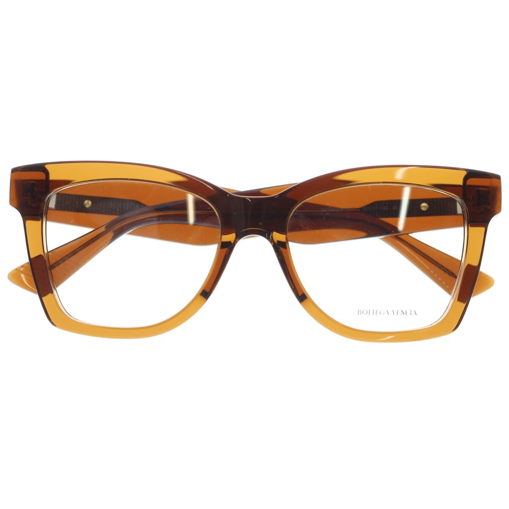 BOTTEGA VENETA(ボッテガヴェネタ) ロゴ刻印 スクエアクリアフレーム アイウェア 眼鏡 ブラウン BV1459O