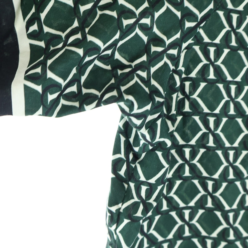KITH(キス) Monogram Crest Reade Shirt モノグラムクレストリードシャツ 総柄ボタンダウン半袖シャツ グリーン KHM033346