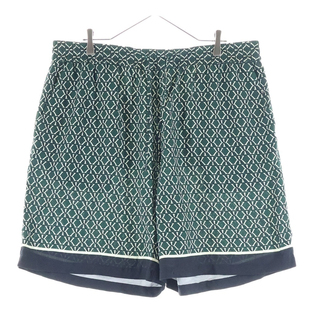 KITH(キス) Monogram Crest Lewis Short モノグラムクレストルイスショート 総柄ドローストリングイージーハーフパンツ グリーン KHM060877