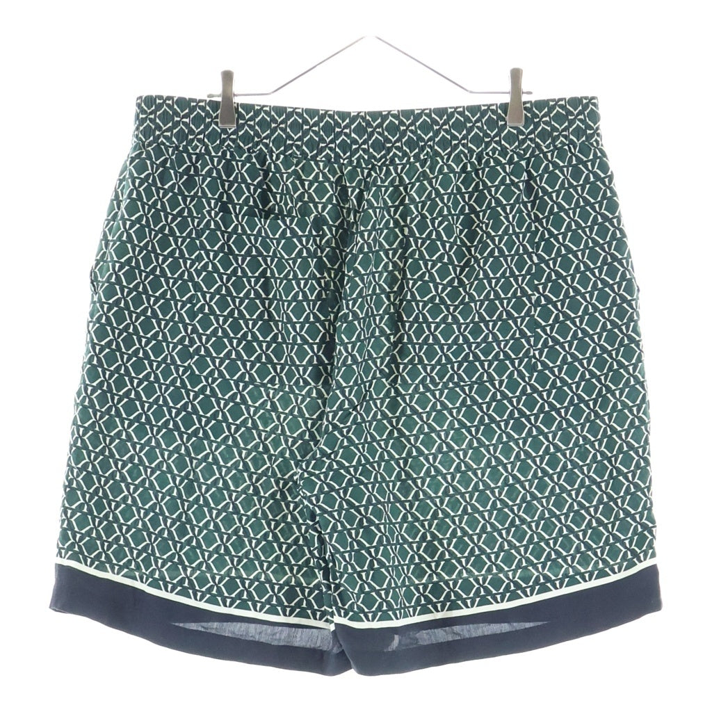 KITH(キス) Monogram Crest Lewis Short モノグラムクレストルイスショート 総柄ドローストリングイージーハーフパンツ グリーン KHM060877