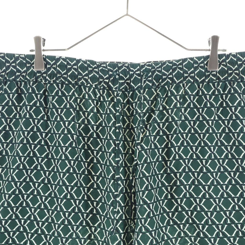 KITH(キス) Monogram Crest Lewis Short モノグラムクレストルイスショート 総柄ドローストリングイージーハーフパンツ グリーン KHM060877