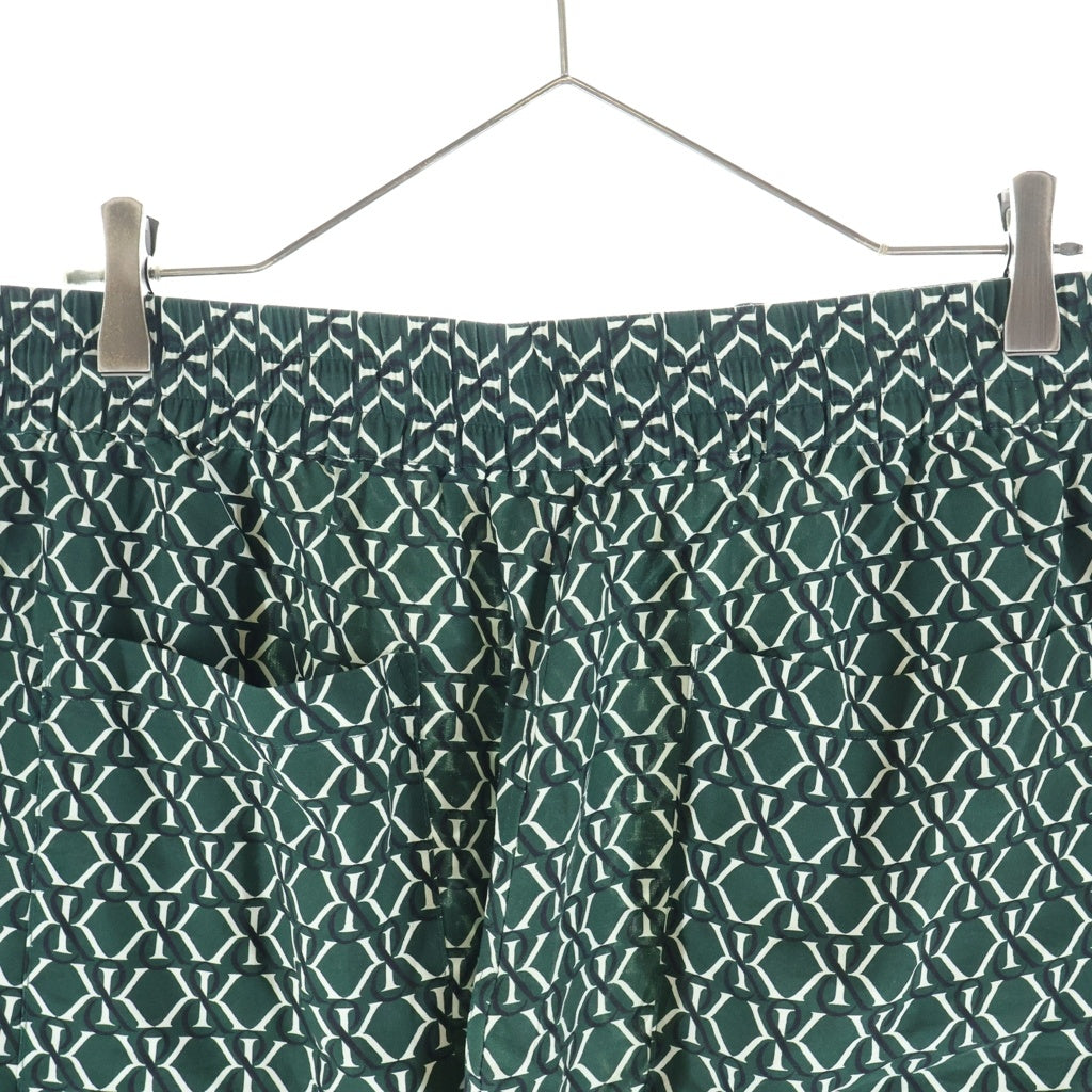 KITH(キス) Monogram Crest Lewis Short モノグラムクレストルイスショート 総柄ドローストリングイージーハーフパンツ グリーン KHM060877