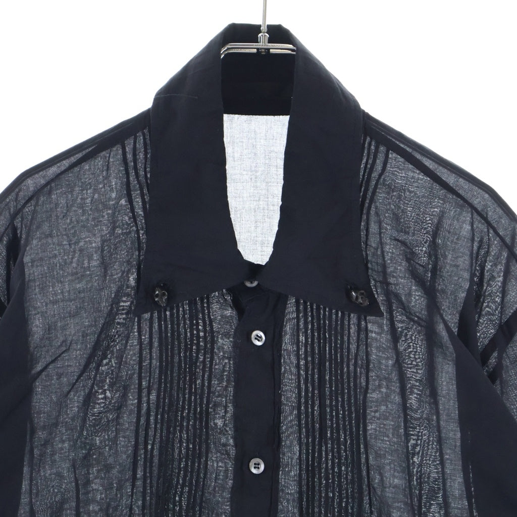 KMRii(ケムリ) Gradation Layered Shirts 03 ROYAL FLASH別注 スカルボタン長袖ロングシャツ ブラック/パープル
