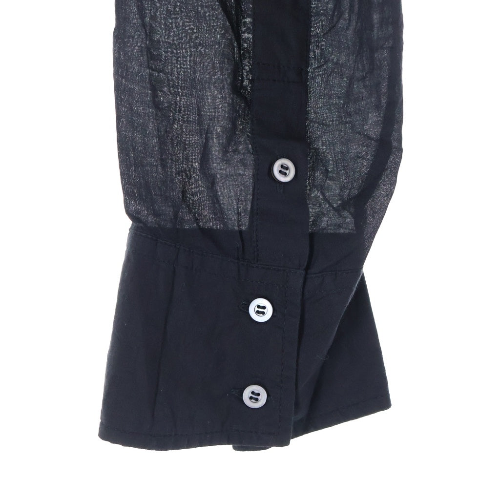 KMRii(ケムリ) Gradation Layered Shirts 03 ROYAL FLASH別注 スカルボタン長袖ロングシャツ ブラック/パープル