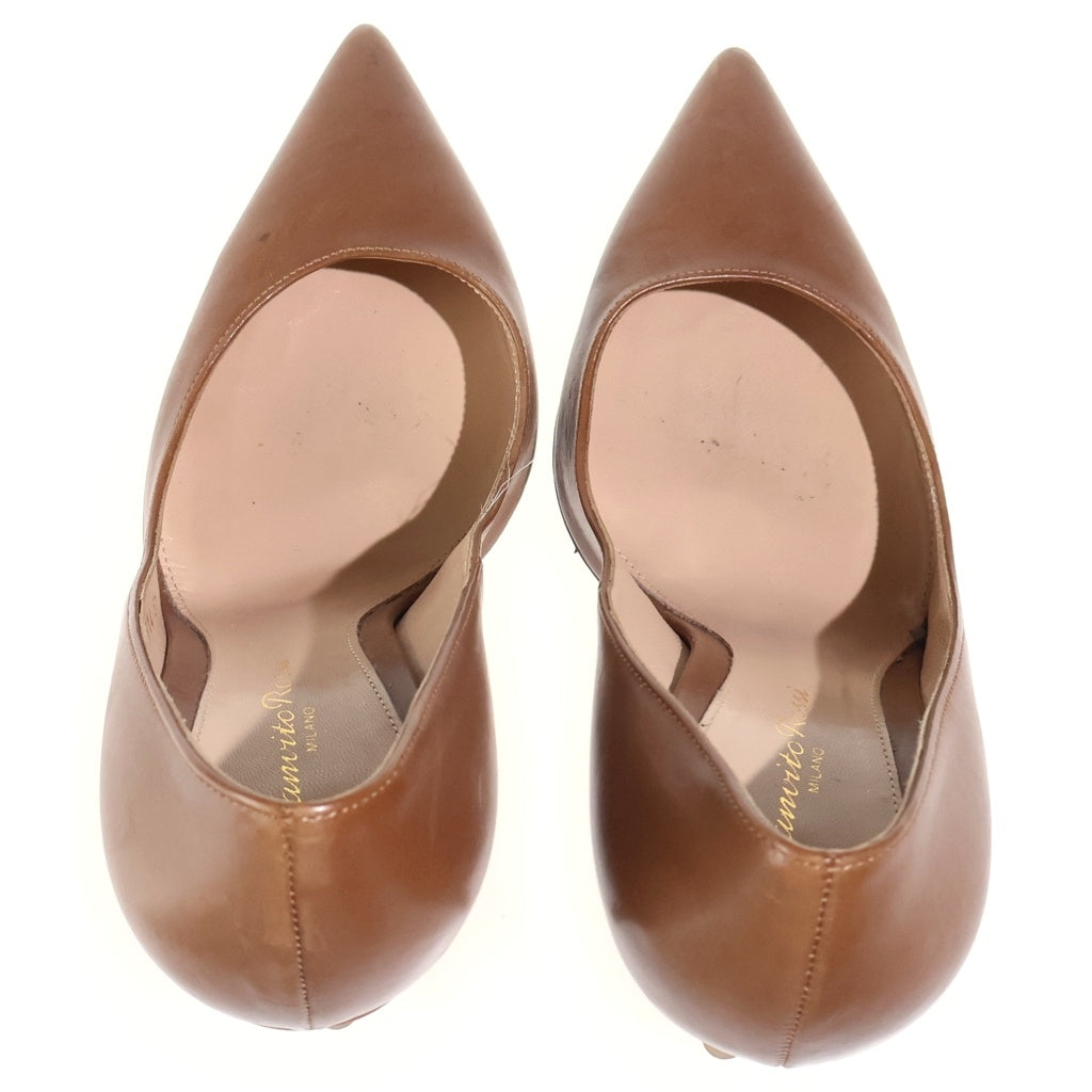 Gianvito Rossi(ジャンヴィト・ロッシ) Leather Heel Pumps レザーヒールパンプス レディース ブラウン 28470 1914