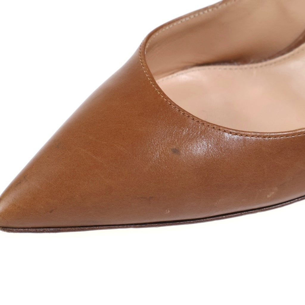 Gianvito Rossi(ジャンヴィト・ロッシ) Leather Heel Pumps レザーヒールパンプス レディース ブラウン 28470 1914