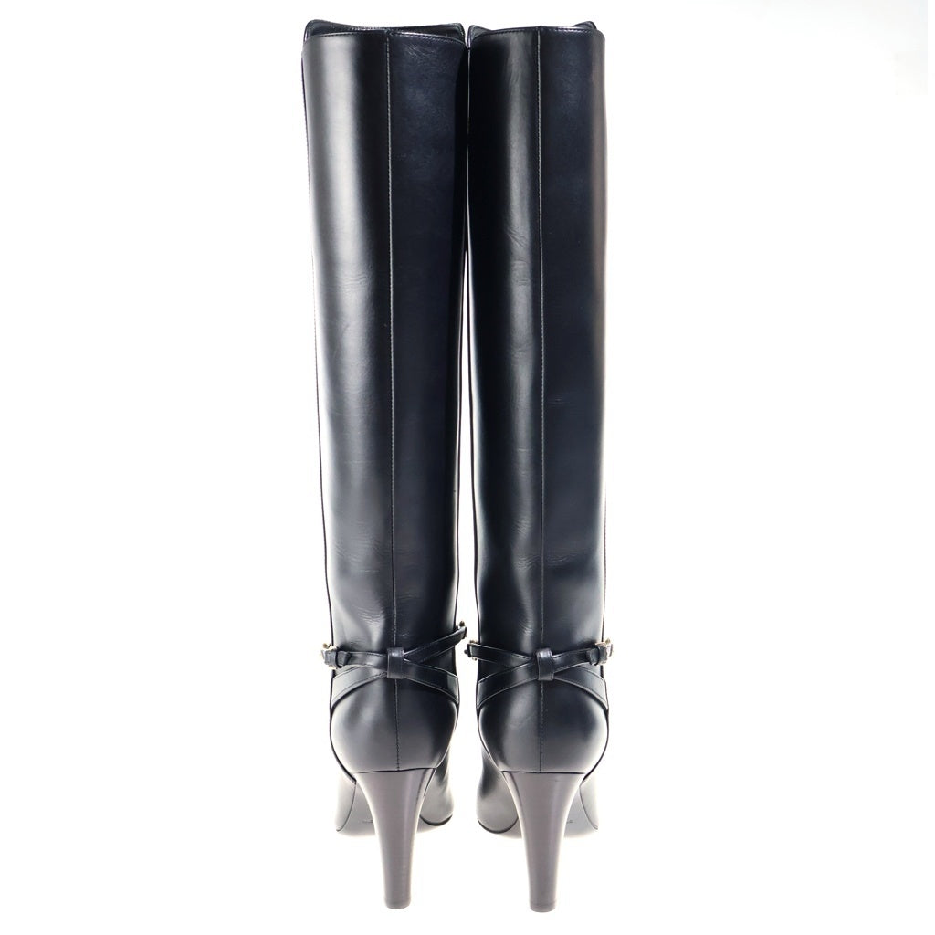 SAINT LAURENT PARIS(サンローランパリ) Le Maillon 95 Boots ル マイヨン ハイヒールレザーブーツ ブラック 670254 レディース