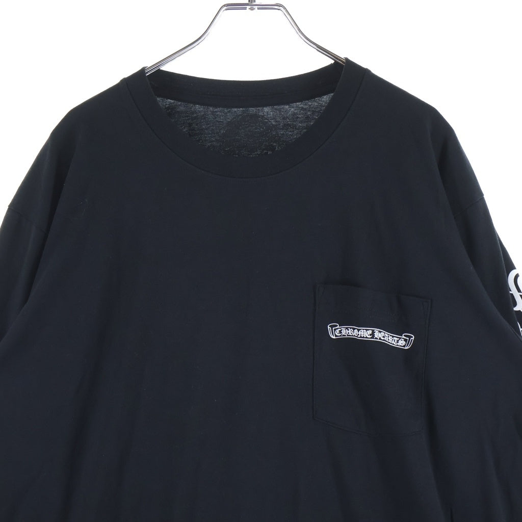 CHROME HEARTS(クロムハーツ) CH SCROLL LOGO L/S TEE スクロールロゴ アームプリント クルーネック長袖Tシャツ カットソー ブラック