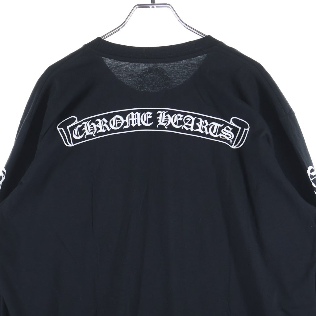 CHROME HEARTS(クロムハーツ) CH SCROLL LOGO L/S TEE スクロールロゴ アームプリント クルーネック長袖Tシャツ カットソー ブラック