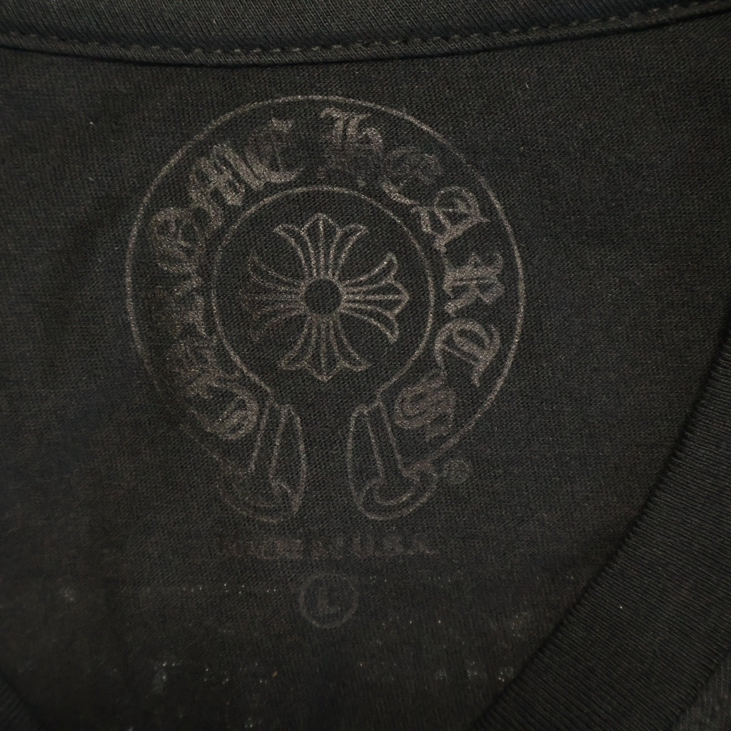 CHROME HEARTS(クロムハーツ) CH SCROLL LOGO L/S TEE スクロールロゴ アームプリント クルーネック長袖Tシャツ カットソー ブラック