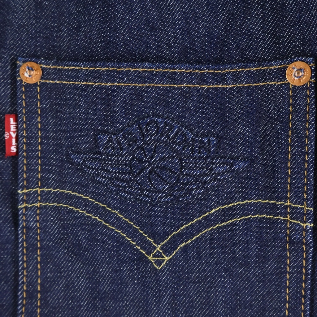 Levi's(リーバイス) ×Jordan Overshirt Jacket ×ジョーダン オーバーシャツデニムジャケット エンボスロゴボタンダウン長袖デニムシャツ PC9-005FG-0000 インディゴ