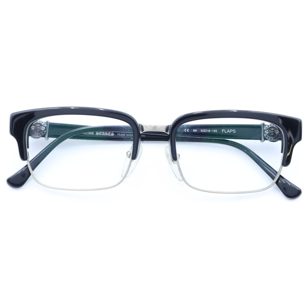 CHROME HEARTS(クロムハーツ) FLAPS Horse Shoe Half Rim Sunglasses ホースシューハーフリムサングラス アイウェア 眼鏡 ブラック/シルバー
