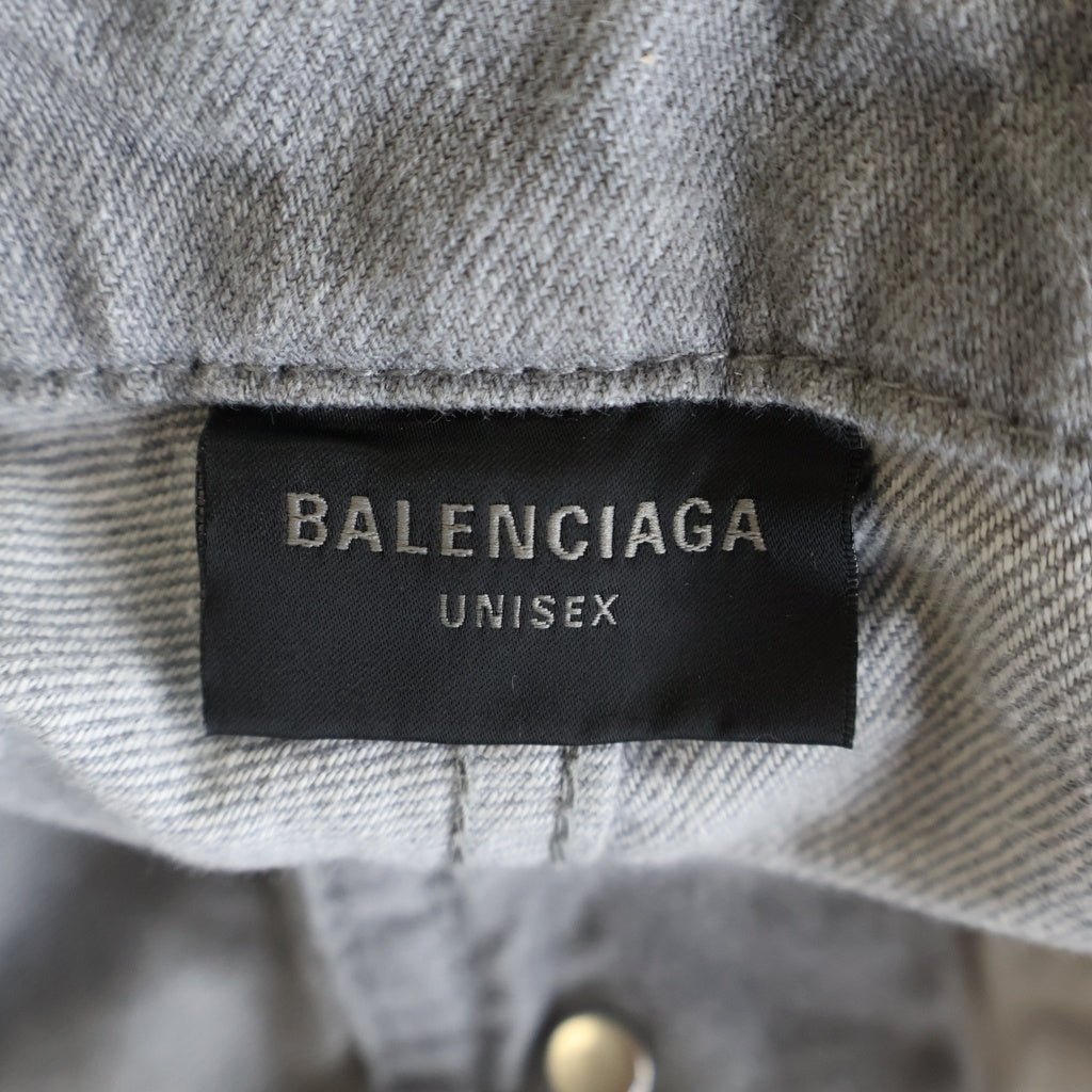 BALENCIAGA(バレンシアガ) 25AW Trompe-Loeil Denim Trousers In Soft Gray トロンプルイユデニムトラウザーズ インソフトグレー ワイドバギーデニムパンツ グレー 838695 TSWB3