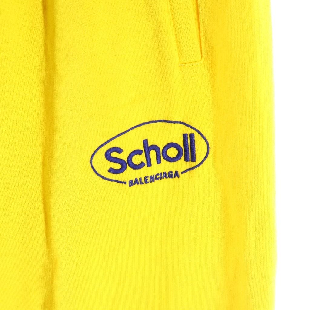 BALENCIAGA(バレンシアガ) ×Scholl Unisex Sweat Pants ×ショール ユニセックススウェットパンツ ロゴ刺繍ワイドスウェットパンツ イエロー 844177 TSVT2