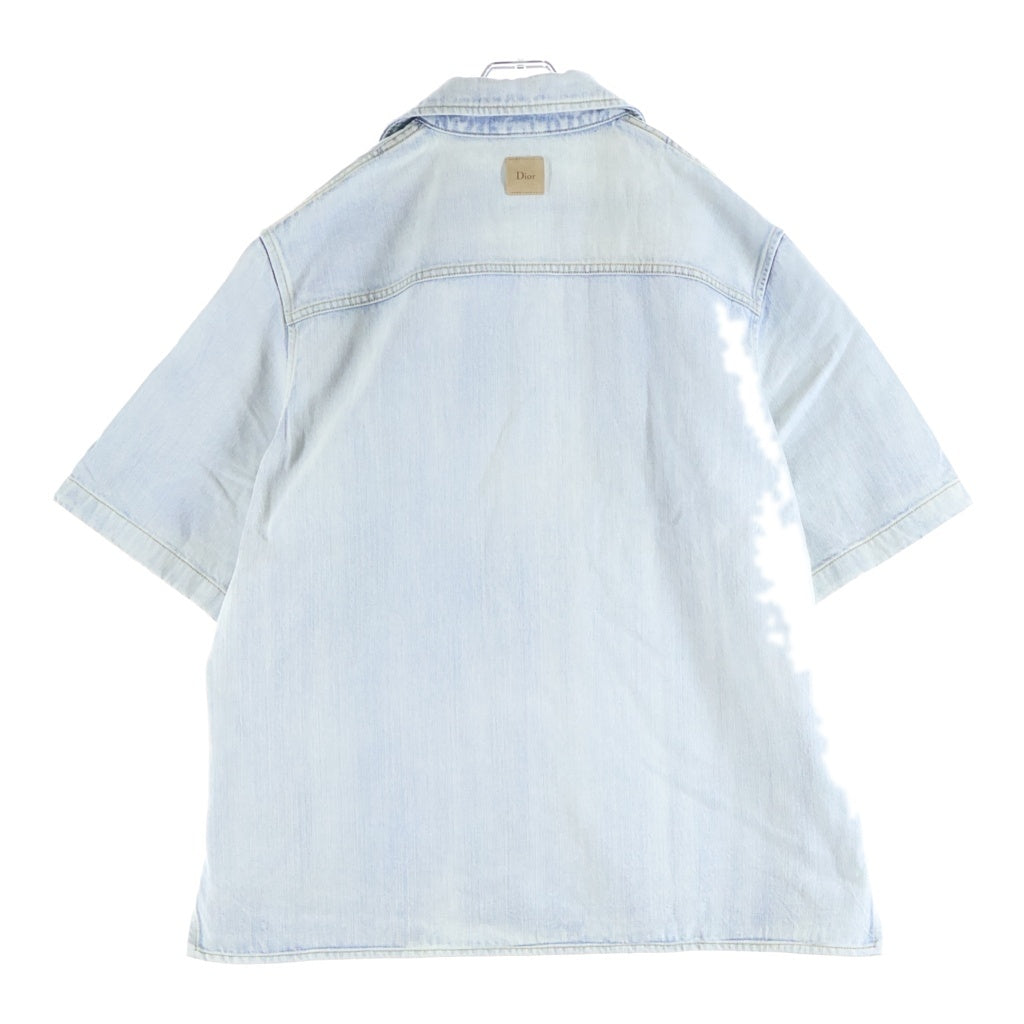 DIOR(ディオール) Medaillon メダリオン デニム フロントロゴ 半袖シャツ ジャケット インディゴ 643D586A3609