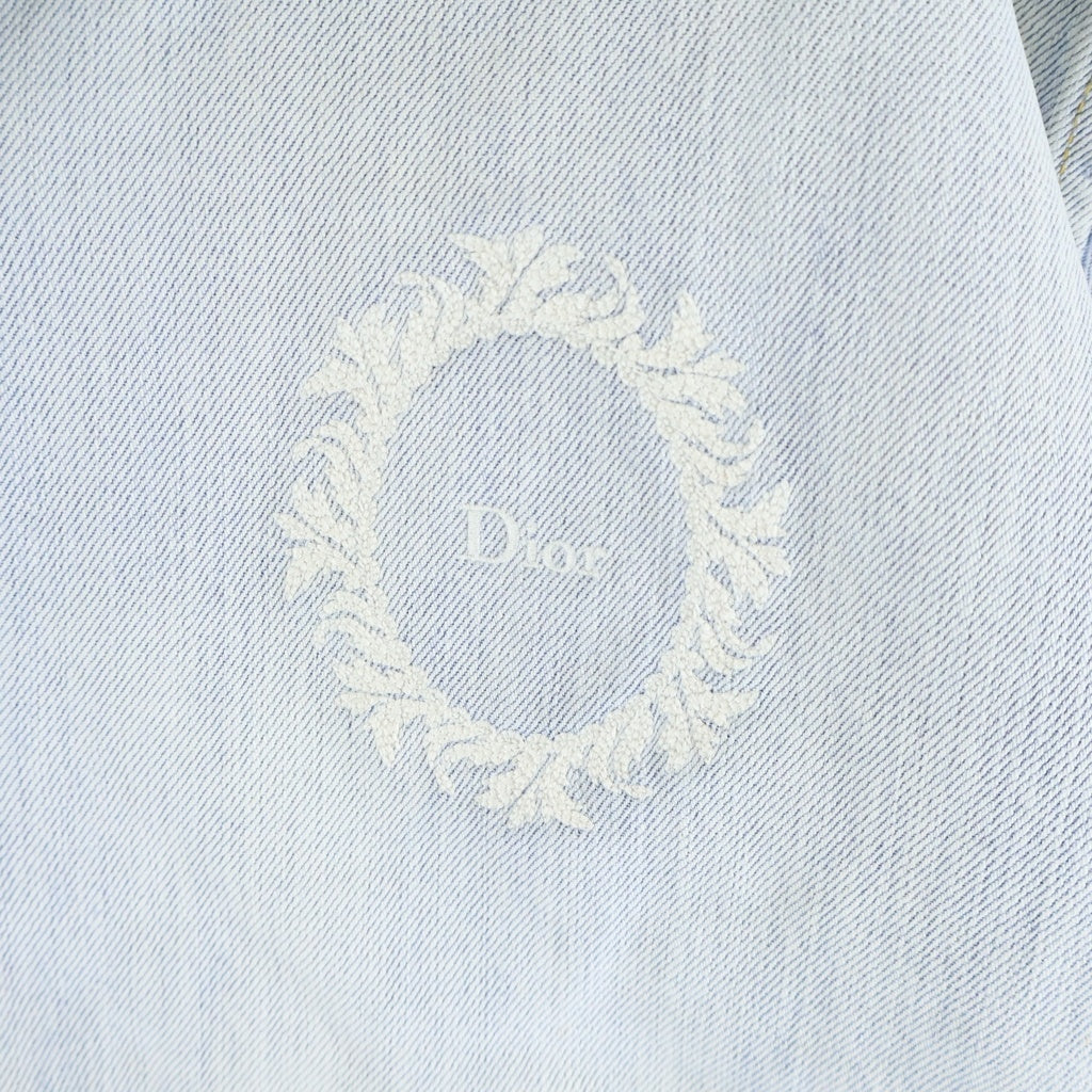 DIOR(ディオール) Medaillon メダリオン デニム フロントロゴ 半袖シャツ ジャケット インディゴ 643D586A3609