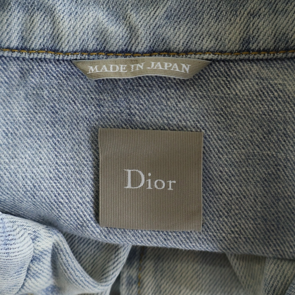 DIOR(ディオール) Medaillon メダリオン デニム フロントロゴ 半袖シャツ ジャケット インディゴ 643D586A3609