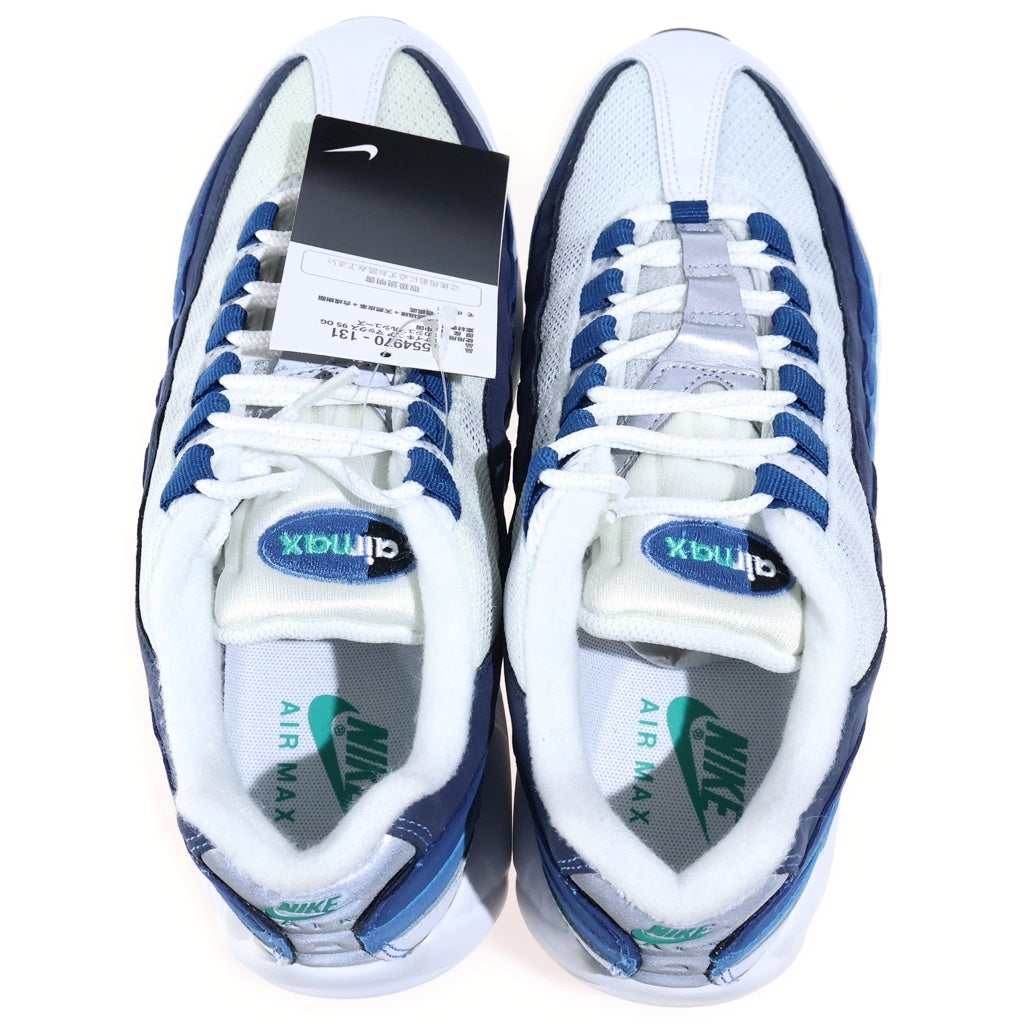 NIKE(ナイキ) 【観賞用2015年製】 Air Max 95 White/Slate Blue エアマックス95 ホワイト/スレートブルー ブルーグラデ レースアップカットロースニーカー US8.5/26.5cm 554970-131