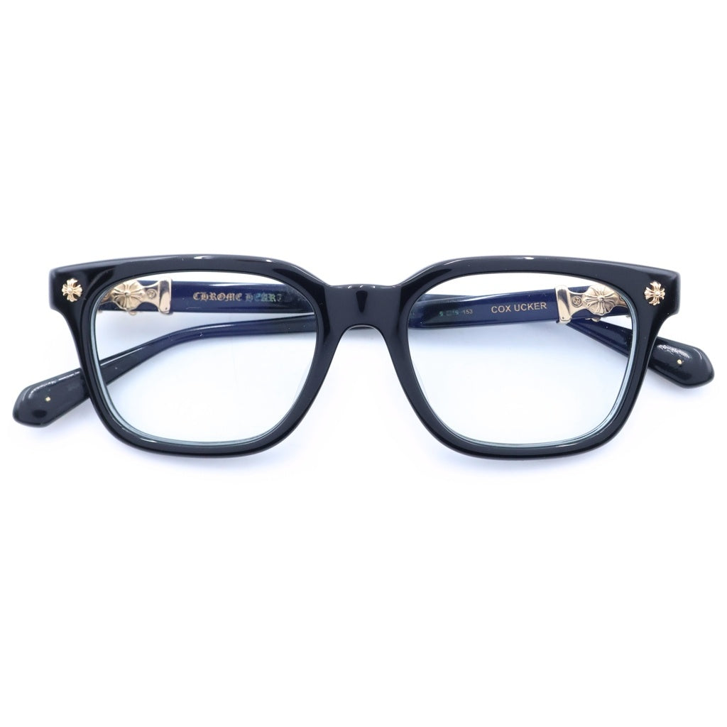 CHROME HEARTS(クロムハーツ) 18KGP COX UCKER CHクロステンプルサングラス メガネ アイウェア ブラック/ゴールド