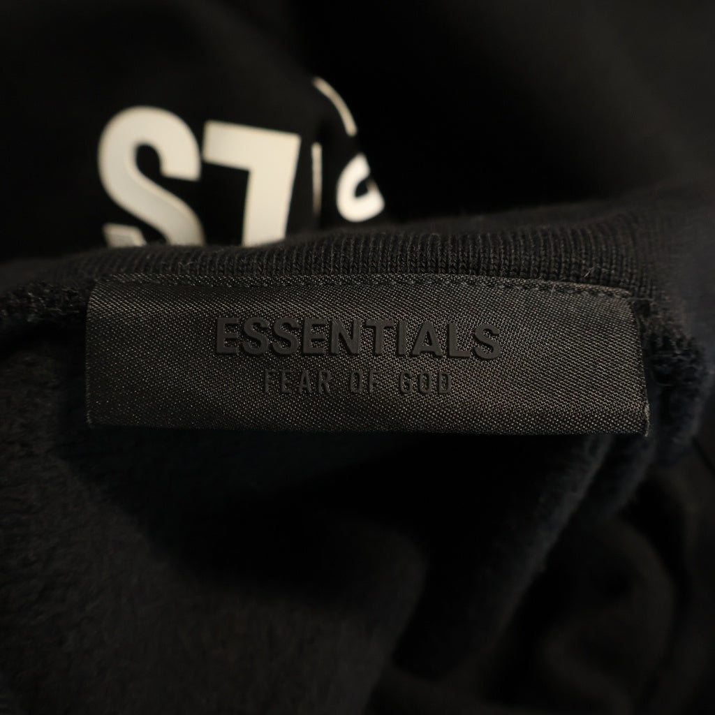 FEAR OF GOD ESSENTIALS(フィアオブゴッド エッセンシャルズ) Polo Sweat Shirts ポロスウェットシャツ ラバーロゴプルオーバースウェットシャツ ブラック