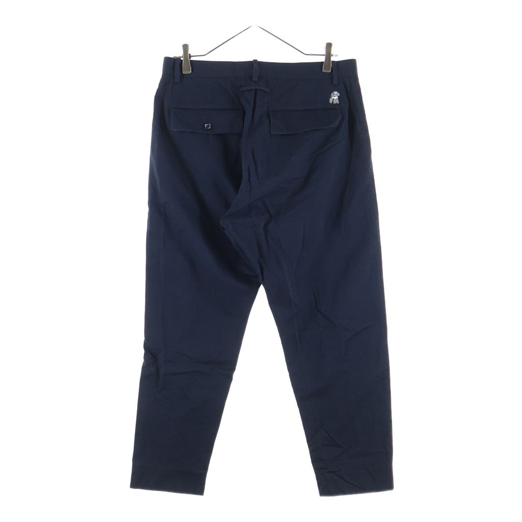 UNDERCOVER(アンダーカバー) 16AW The Shepherd ザ シェパード リネンコットンカルゼテーパードスラックス ロゴパッチクロップドテーパードパンツ ネイビー USQ9501