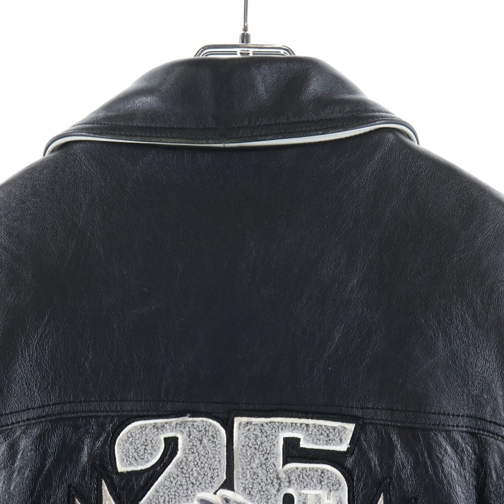 AVIREX(アヴィレックス) 00S VINTAGE 50th Anniversary VARSITY LEATHER JACKET ヴィンテージ 25周年記念 バーシティ レザージャケット スタジャン ブラック