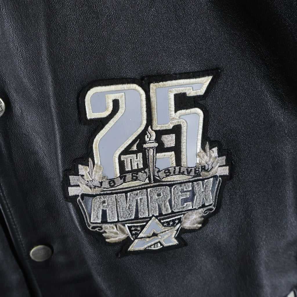AVIREX(アヴィレックス) 00S VINTAGE 50th Anniversary VARSITY LEATHER JACKET ヴィンテージ 25周年記念 バーシティ レザージャケット スタジャン ブラック
