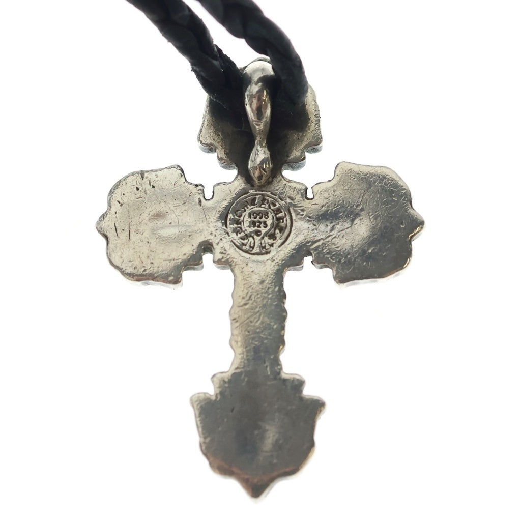 CHROME HEARTS(クロムハーツ) FILIG CROSS-XSM LB フィリグリークロスXS wレザーブレイド ネックレス シルバー